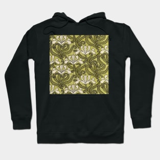 Emboss and texture with a floral appearance in varied green Hoodie